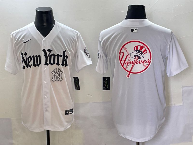 Men 2025 New York Yankees Blank White Five generations Joint Name Nike MLB Jersey style 99->new york yankees->MLB Jersey